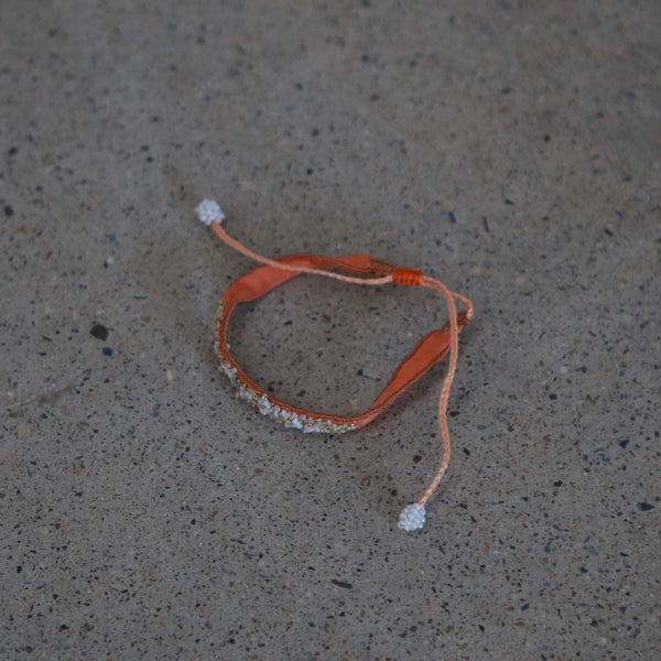 Antomoon Silk and Glass Bead Embroidered Bracelet ATM-Antomoon-2-4-pastel palette (Antomoon-2-1)